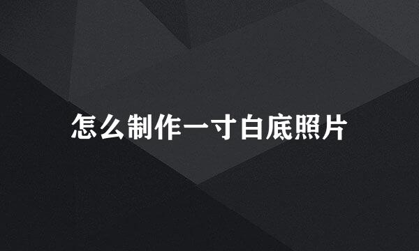 怎么制作一寸白底照片
