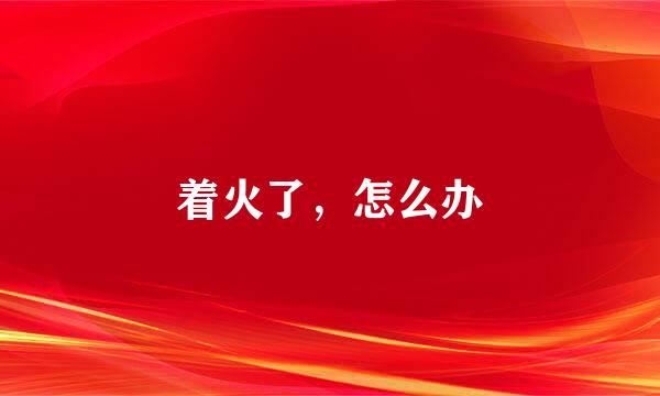 着火了，怎么办