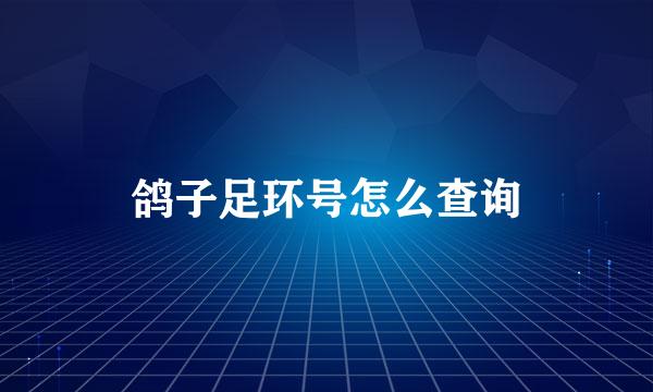 鸽子足环号怎么查询