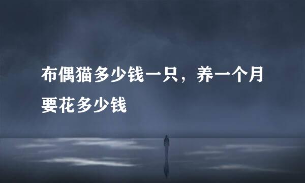 布偶猫多少钱一只，养一个月要花多少钱