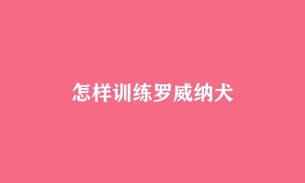 怎样训练罗威纳犬