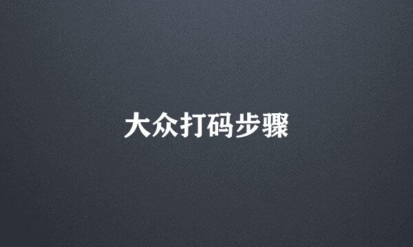 大众打码步骤