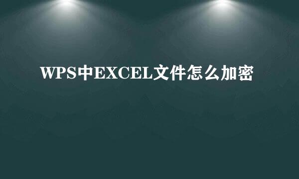 WPS中EXCEL文件怎么加密