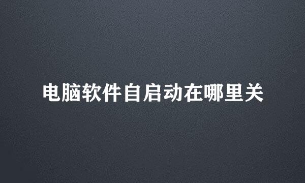 电脑软件自启动在哪里关