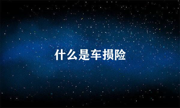 什么是车损险