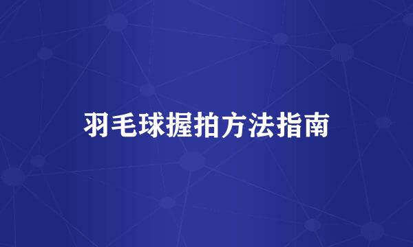 羽毛球握拍方法指南