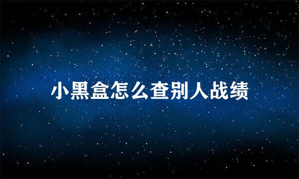 小黑盒怎么查别人战绩