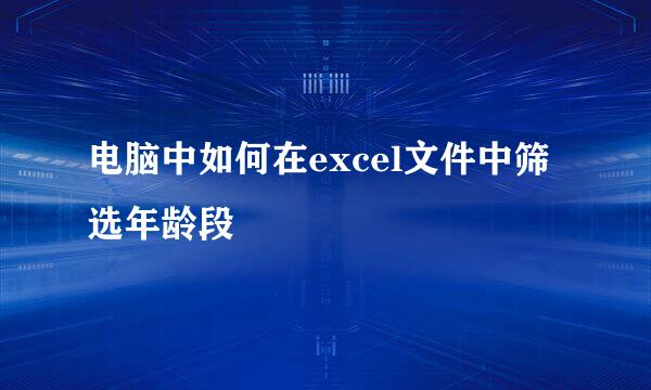 电脑中如何在excel文件中筛选年龄段