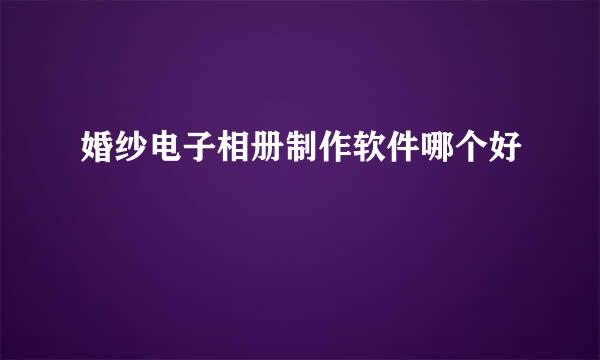 婚纱电子相册制作软件哪个好