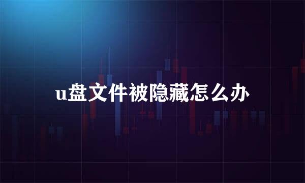 u盘文件被隐藏怎么办