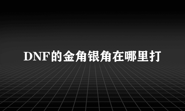 DNF的金角银角在哪里打