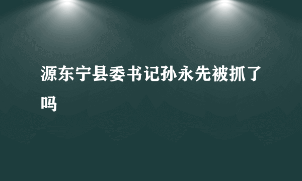 源东宁县委书记孙永先被抓了吗