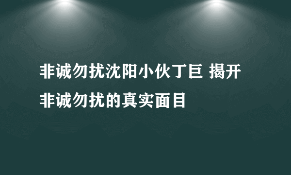 非诚勿扰沈阳小伙丁巨 揭开非诚勿扰的真实面目