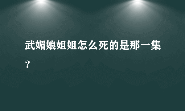 武媚娘姐姐怎么死的是那一集？