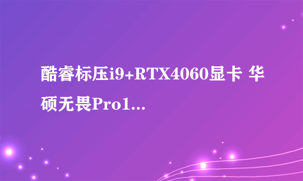 酷睿标压i9+RTX4060显卡 华硕无畏Pro16 2023到手价9499元