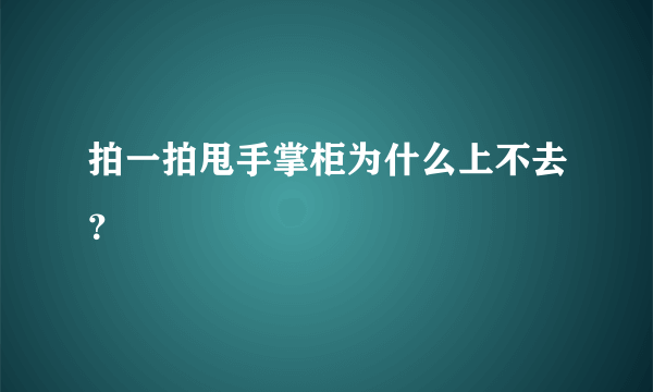 拍一拍甩手掌柜为什么上不去？