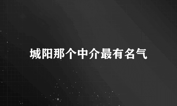 城阳那个中介最有名气