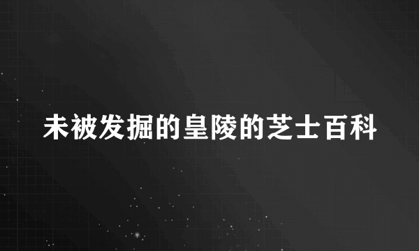 未被发掘的皇陵的芝士百科