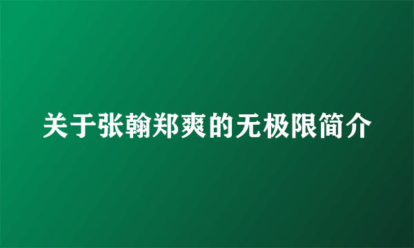 关于张翰郑爽的无极限简介