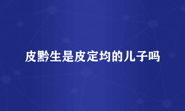 皮黔生是皮定均的儿子吗