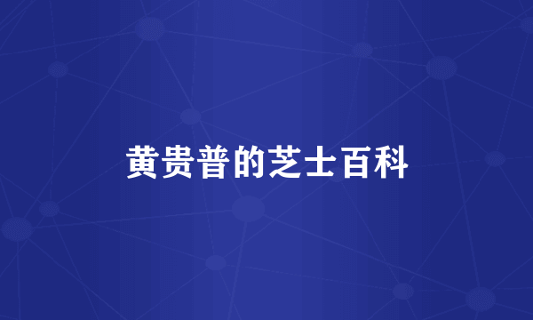 黄贵普的芝士百科