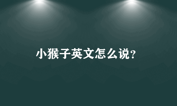 小猴子英文怎么说？
