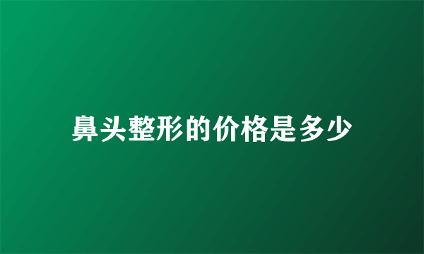 鼻头整形的价格是多少