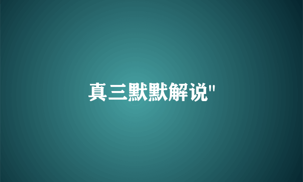 真三默默解说