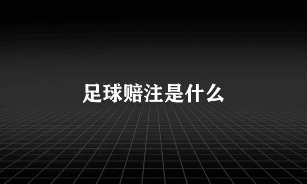 足球赔注是什么