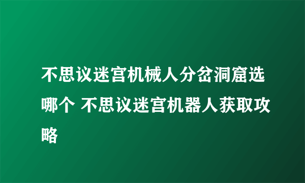 不思议迷宫机械人分岔洞窟选哪个 不思议迷宫机器人获取攻略