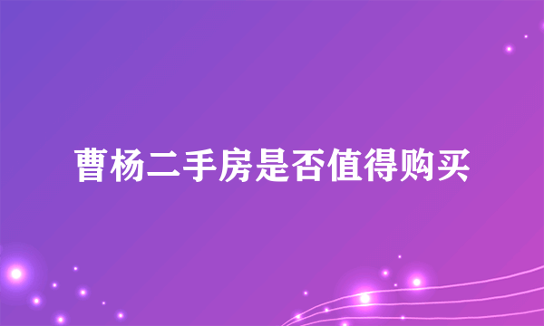 曹杨二手房是否值得购买
