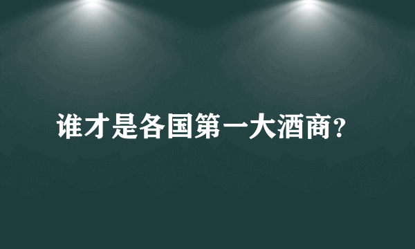 谁才是各国第一大酒商？