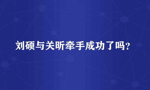 刘硕与关昕牵手成功了吗？