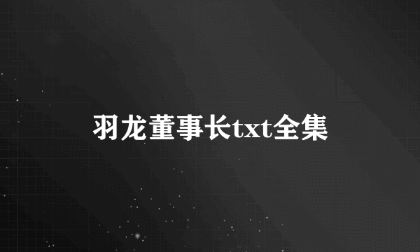 羽龙董事长txt全集