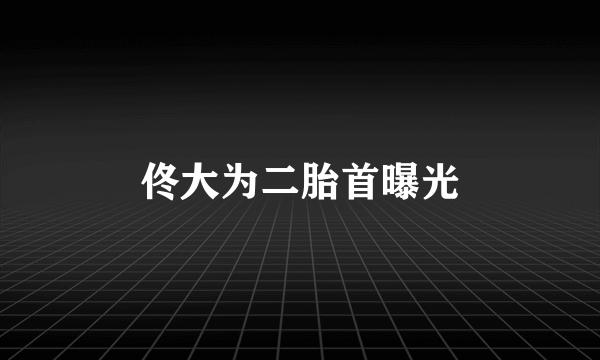 佟大为二胎首曝光