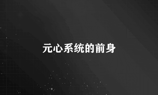 元心系统的前身