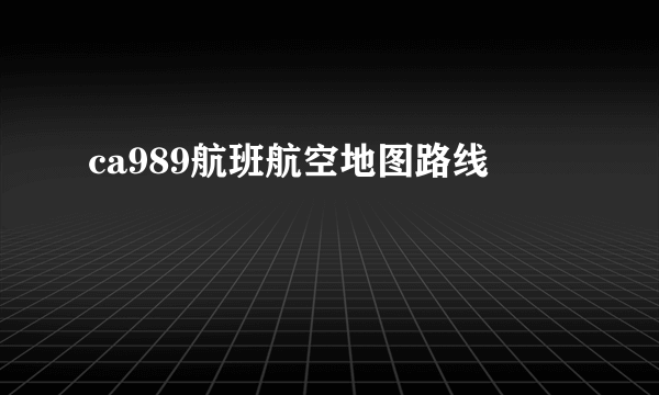 ca989航班航空地图路线