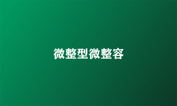 微整型微整容