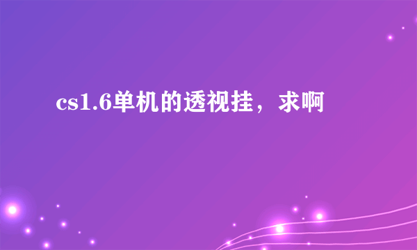 cs1.6单机的透视挂，求啊