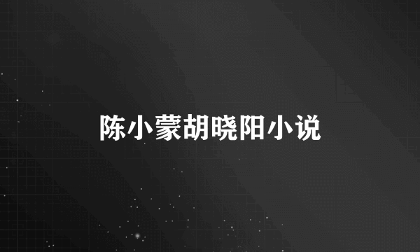陈小蒙胡晓阳小说