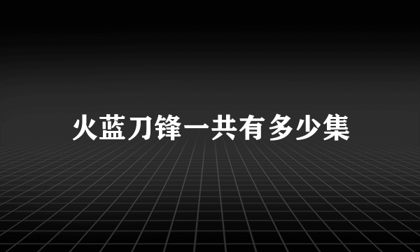 火蓝刀锋一共有多少集
