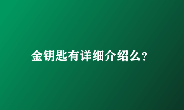 金钥匙有详细介绍么？