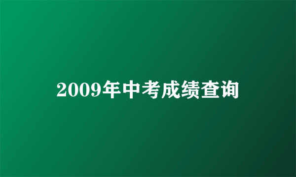 2009年中考成绩查询