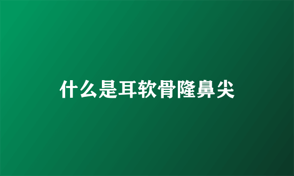什么是耳软骨隆鼻尖