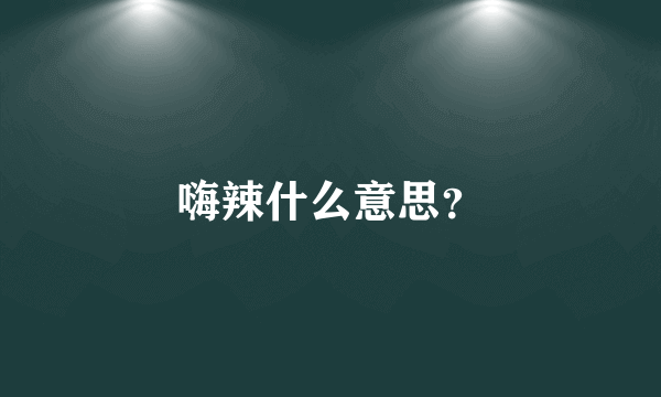 嗨辣什么意思？
