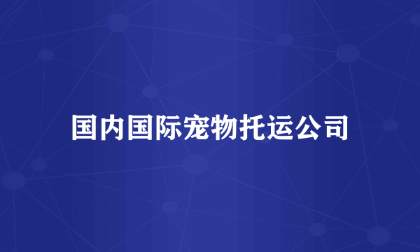 国内国际宠物托运公司