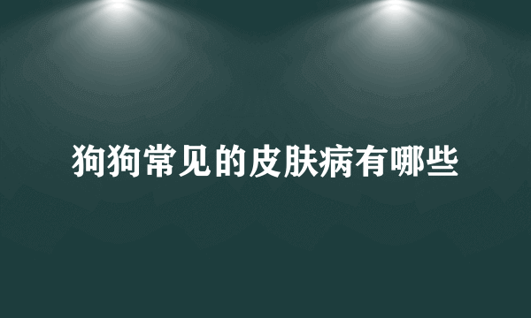 狗狗常见的皮肤病有哪些