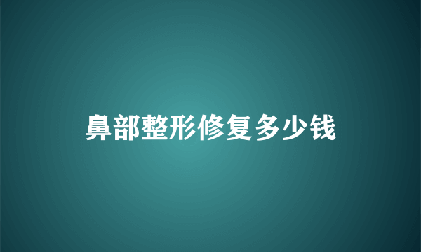 鼻部整形修复多少钱