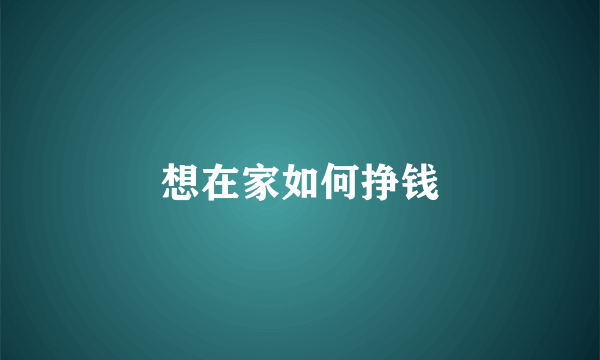 想在家如何挣钱