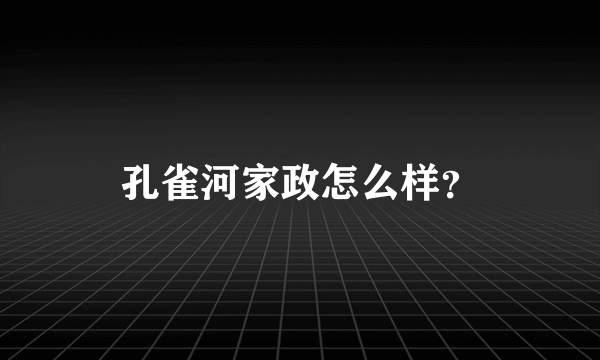 孔雀河家政怎么样？